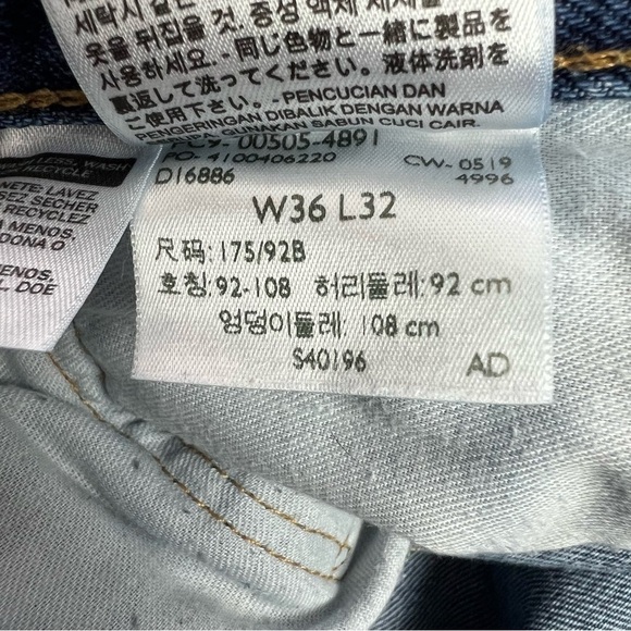 LEVI’S STRAUSS 505 Men’s Blue Jeans Sz W36”/L32” Pockets 100% Cotton - Picture 7 of 8
